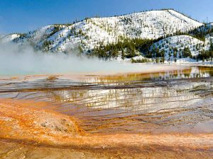 Yellowstone National Park im Winter, Prismatic Hot Spring